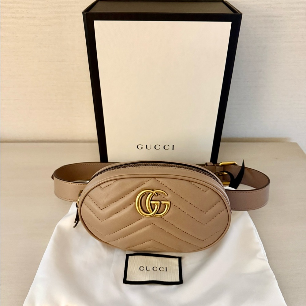 Gucci GG Marmont Belt Bag Matelasse Leather.